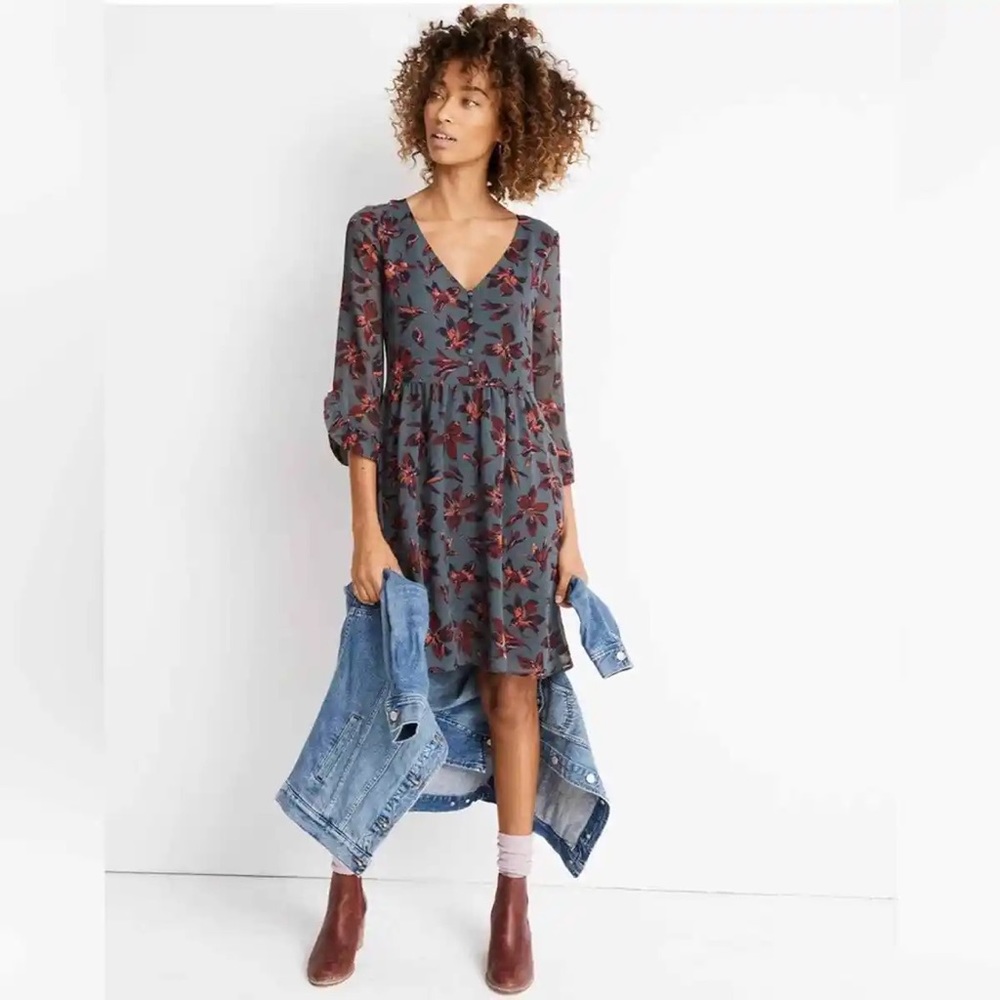Madewell Moon blossom Dress Size‎ 0 Winter Orchard